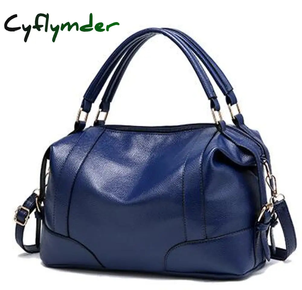 Cyflymder Soft Leather Women Handbags Elegant Ladies Shoulder Bag Vintage Female Messenger Large