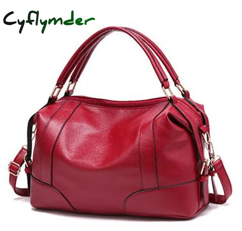 Cyflymder Soft Leather Women Handbags Elegant Ladies Shoulder Bag Vintage Female Messenger Large