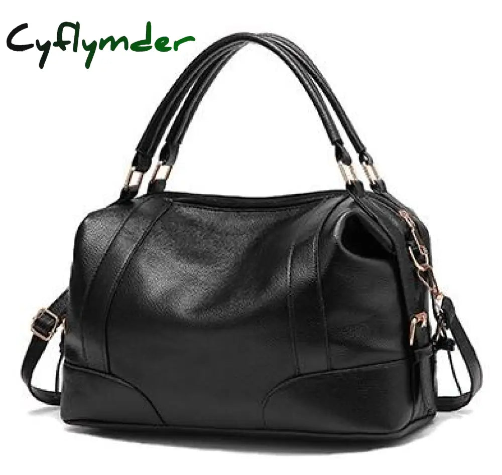 Cyflymder Soft Leather Women Handbags Elegant Ladies Shoulder Bag Vintage Female Messenger Large