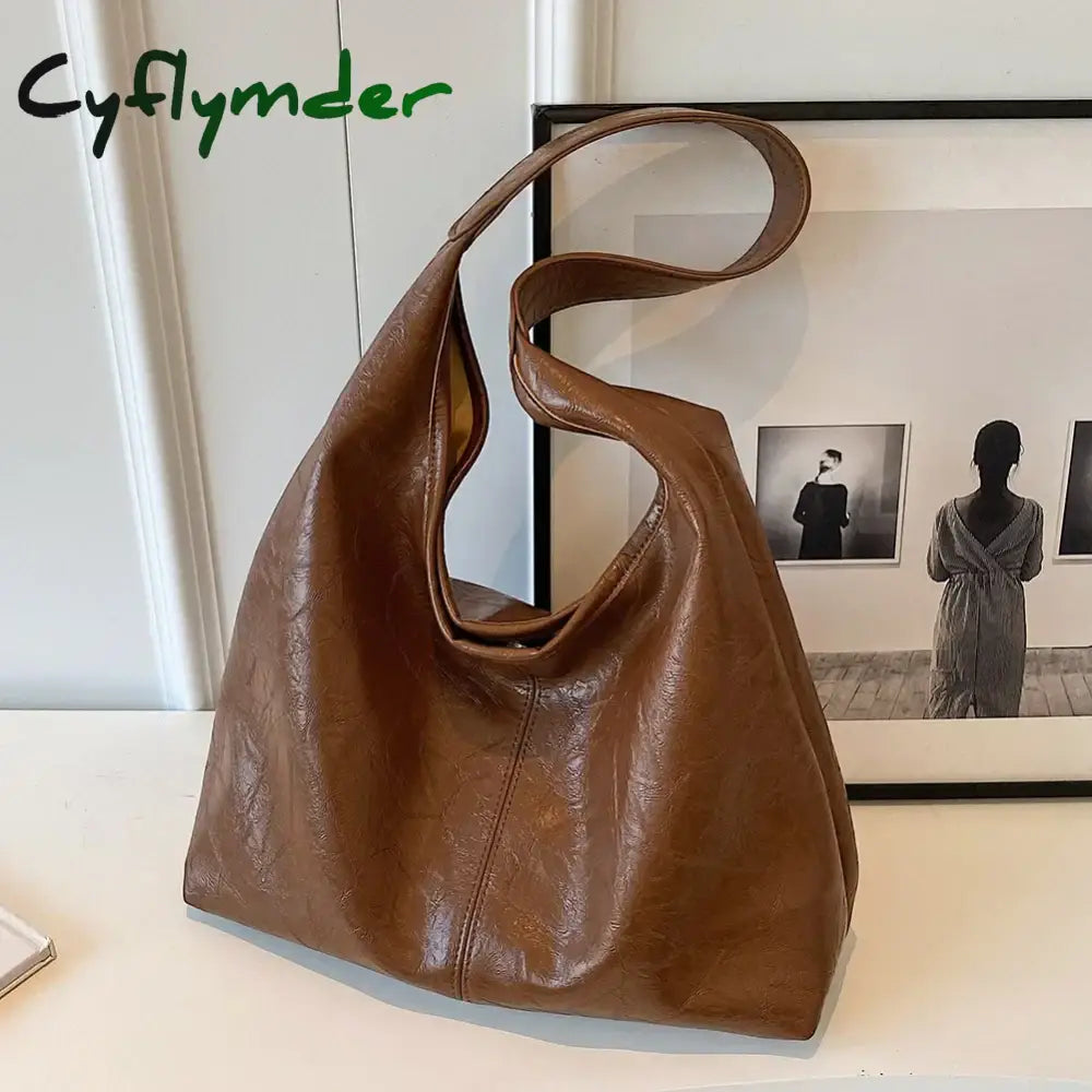 Cyflymder Soft Pu Leather Shoulder Bag For Women Wedding All-Match Casual Hundred Underarm Bolso