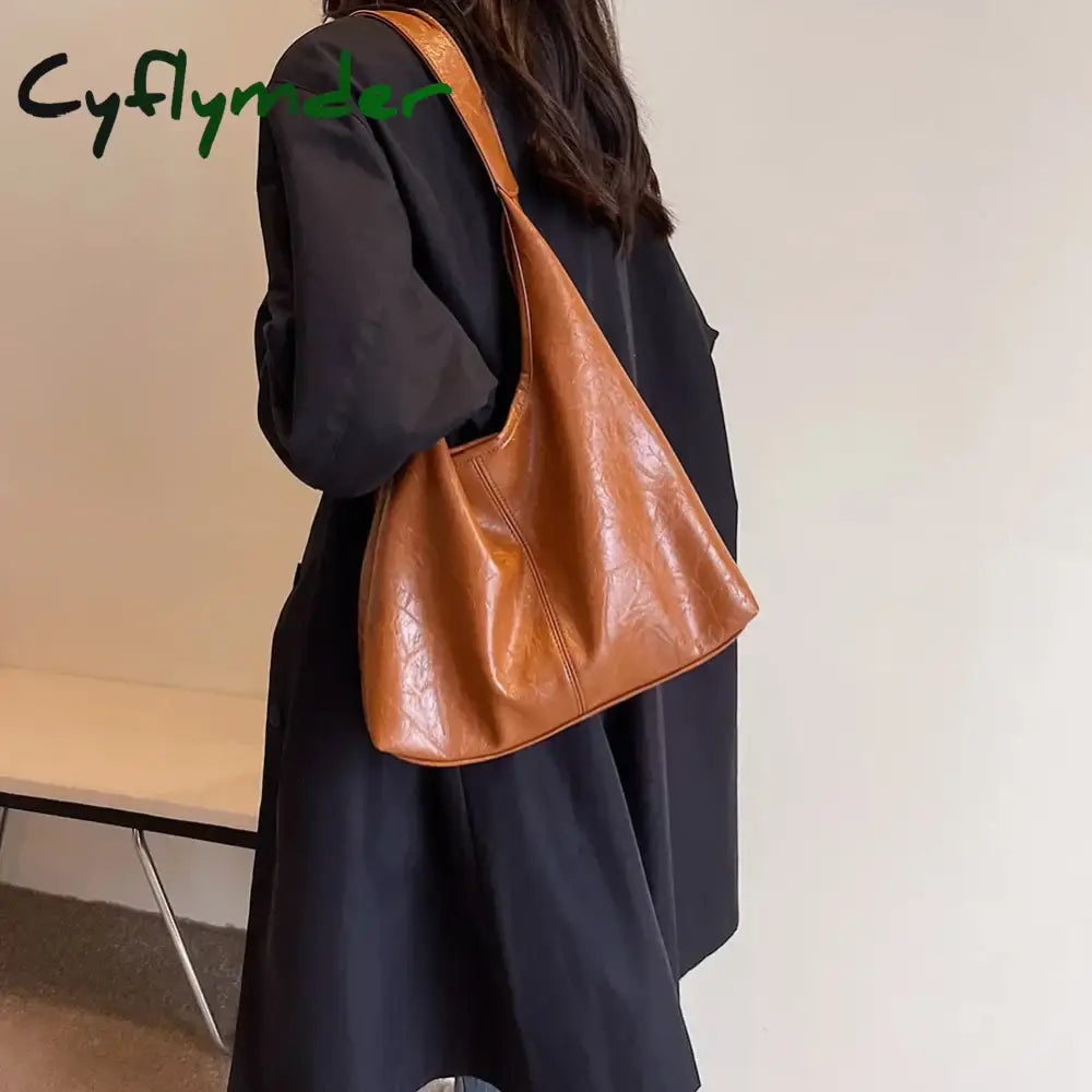 Cyflymder Soft Pu Leather Shoulder Bag For Women Wedding All-Match Casual Hundred Underarm Bolso