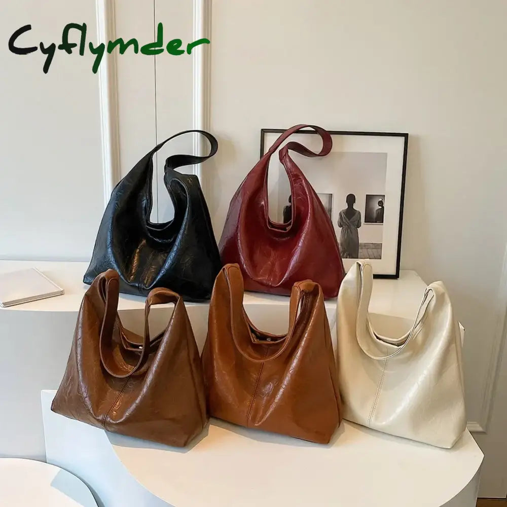 Cyflymder Soft Pu Leather Shoulder Bag For Women Wedding All-Match Casual Hundred Underarm Bolso