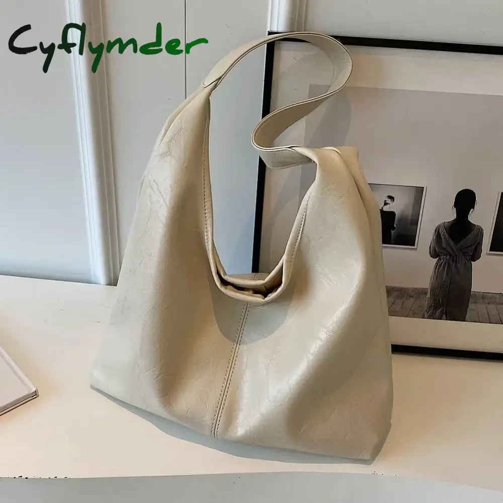 Cyflymder Soft Pu Leather Shoulder Bag For Women Wedding All-Match Casual Hundred Underarm Bolso