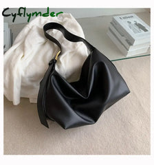 Cyflymder Soft Pu Leather Women Shoulder Bags Large Capacity Brand Luxury Black Crossbody Bags