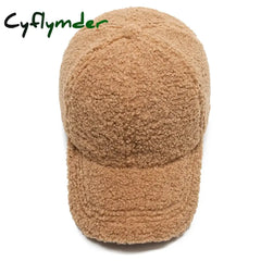 Cyflymder Solid Artificial Lamb Wool Baseball Cap Women Men Autumn Winter Hats Keep Warm Cap Plush Baseball Caps