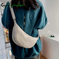 Cyflymder Solid Color Chest Bag For Women Large Capacity Travel Crossbody Female Half Moon Belt