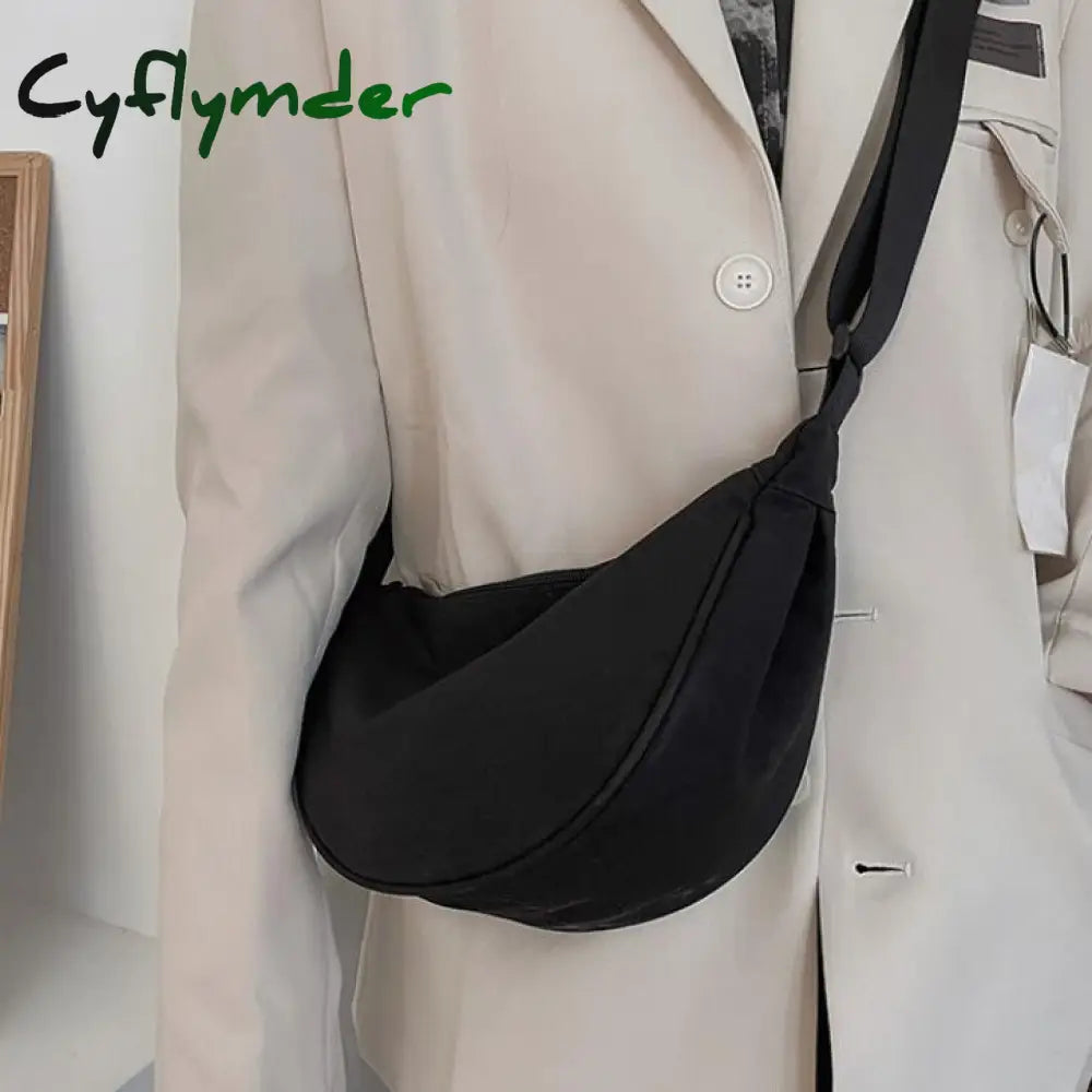 Cyflymder Solid Color Chest Bag For Women Large Capacity Travel Crossbody Female Half Moon Belt