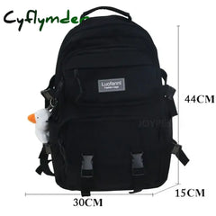 Cyflymder Solid Color Female Backpack For Girls Korean Large-Capacity School Bag Teenage Girl Boy