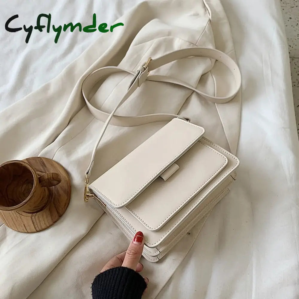 Cyflymder Solid Color Pu Leather Crossbody Bags For Women Summer Simple Fashion Handbags And Purses