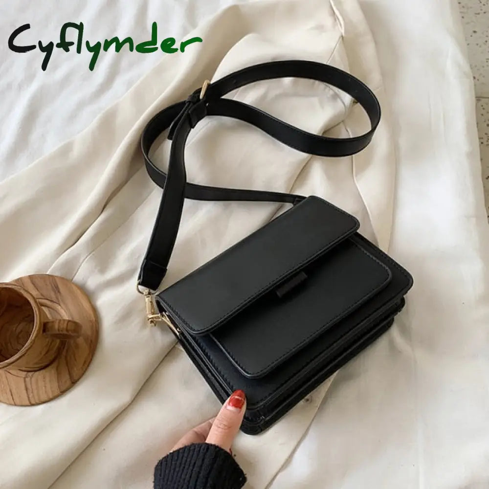 Cyflymder Solid Color Pu Leather Crossbody Bags For Women Summer Simple Fashion Handbags And Purses