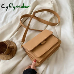 Cyflymder Solid Color Pu Leather Crossbody Bags For Women Summer Simple Fashion Handbags And Purses