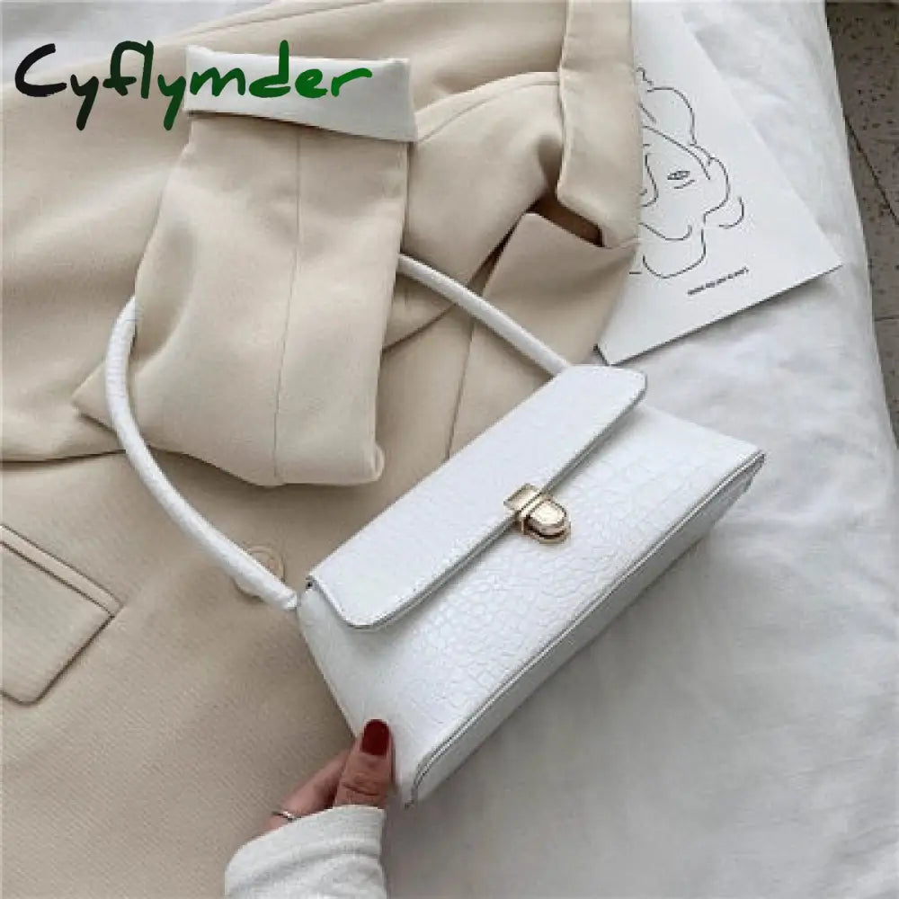 Cyflymder Solid Color Pu Leather Handbags For Women Shoulder Bag Female Small Elegant Totes Lady