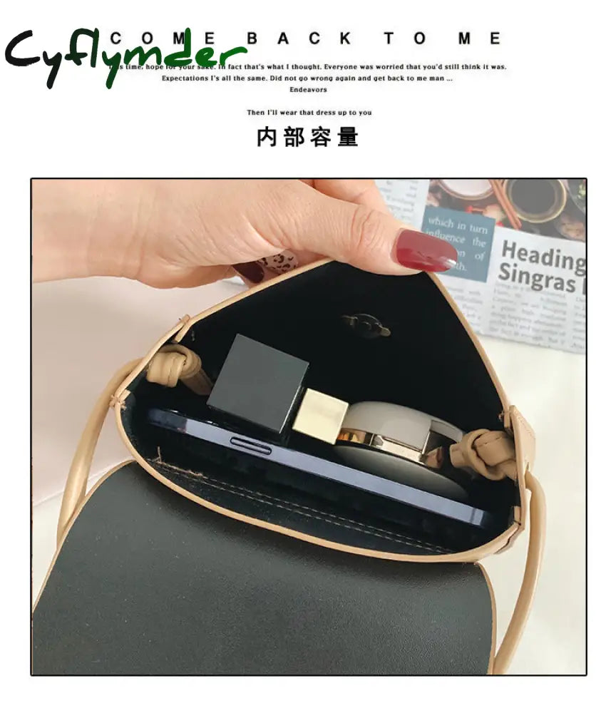 Cyflymder Solid Color Simple Mini Saddle Bag Pu Leather Crossbody Bags For Women Summer Fashion