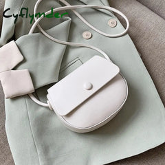 Cyflymder Solid Color Simple Mini Saddle Bag Pu Leather Crossbody Bags For Women Summer Fashion