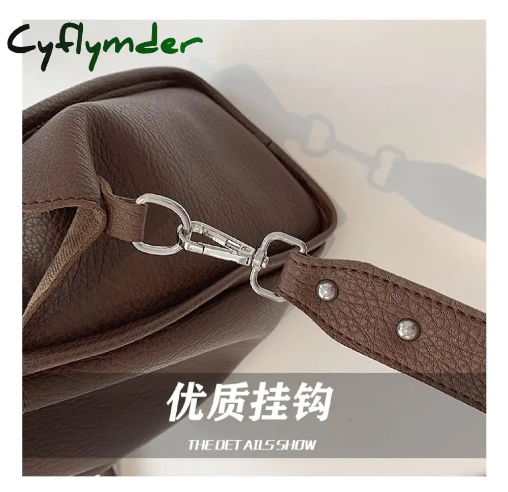 Cyflymder Solid Color Tote Bucket Bag Fashion New High Quality Pu Leather Women’s Designer