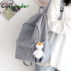 Cyflymder Solid Color Versatile Backpack Female Korean Harajuku Schoolbag Middle School Student