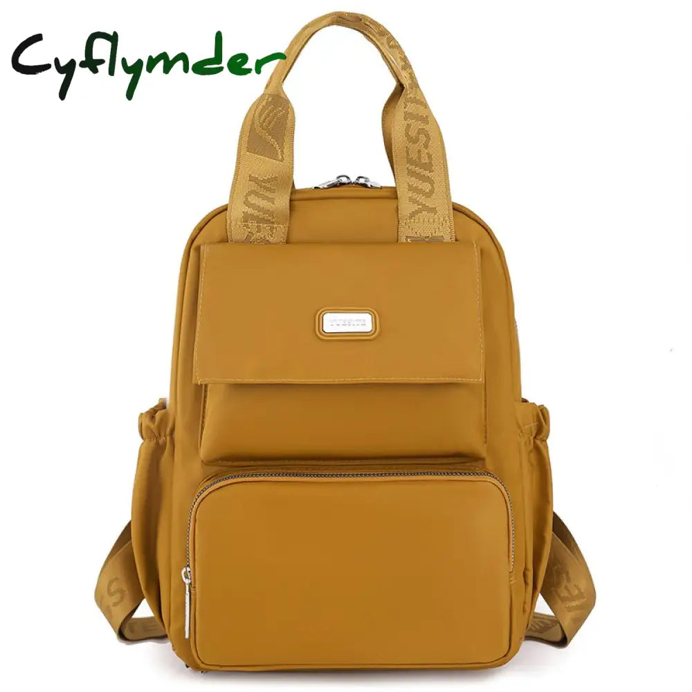 Cyflymder Solid Color Waterproof Nylon Women’s Backpack High Quality Multifunctional Ladies Handy