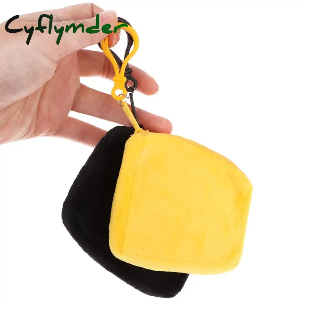 Cyflymder Solid Plush Coin Purse Women’s Cute Wallet ID Card Bag Keychain Minimalist Coin Bag Kawaii Wallets for Women