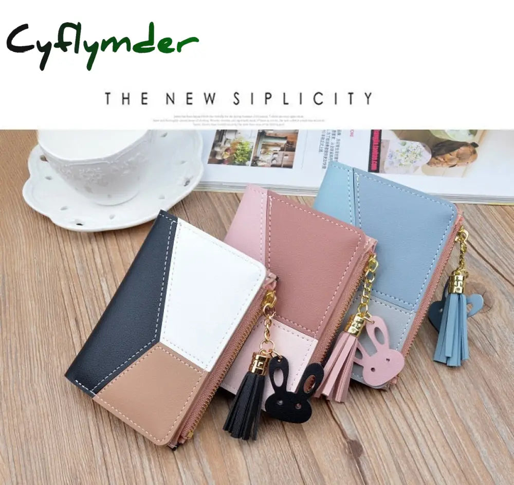 Cyflymder Spring And Autumn New Wallet Short Women Wallets Zipper Purse Luxury Brand Trendy Coin