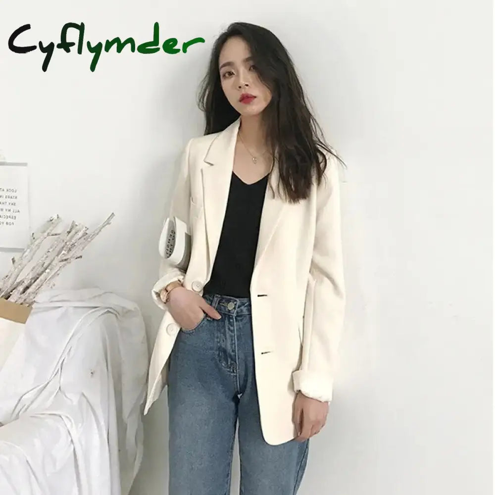 Cyflymder Spring Autumn Women Korean Fashion Suit Blazer Leisure Loose British Chic And Elegant