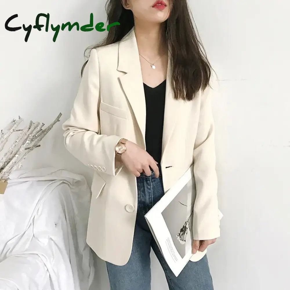 Cyflymder Spring Autumn Women Korean Fashion Suit Blazer Leisure Loose British Chic And Elegant