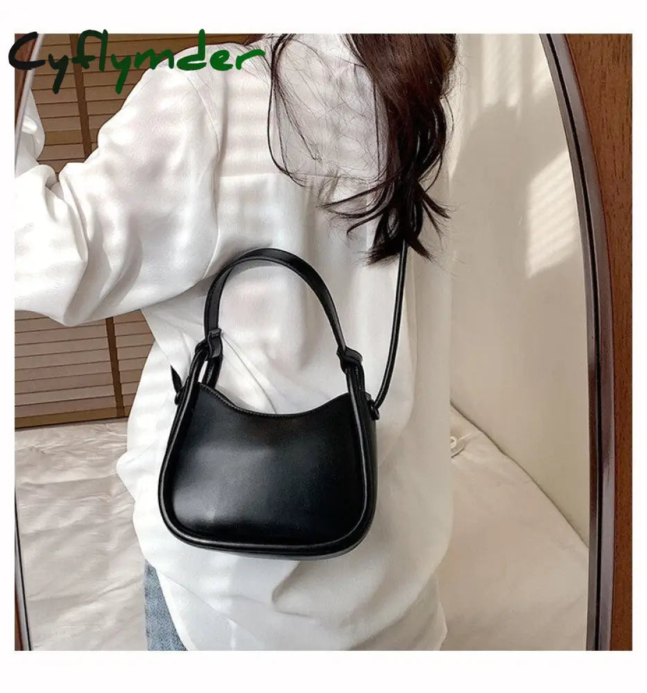 Cyflymder Spring Famous Brand Pu Leather Women’s Designer Underarm Handbag Short Handle Luxury