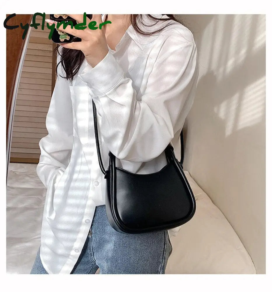 Cyflymder Spring Famous Brand Pu Leather Women’s Designer Underarm Handbag Short Handle Luxury