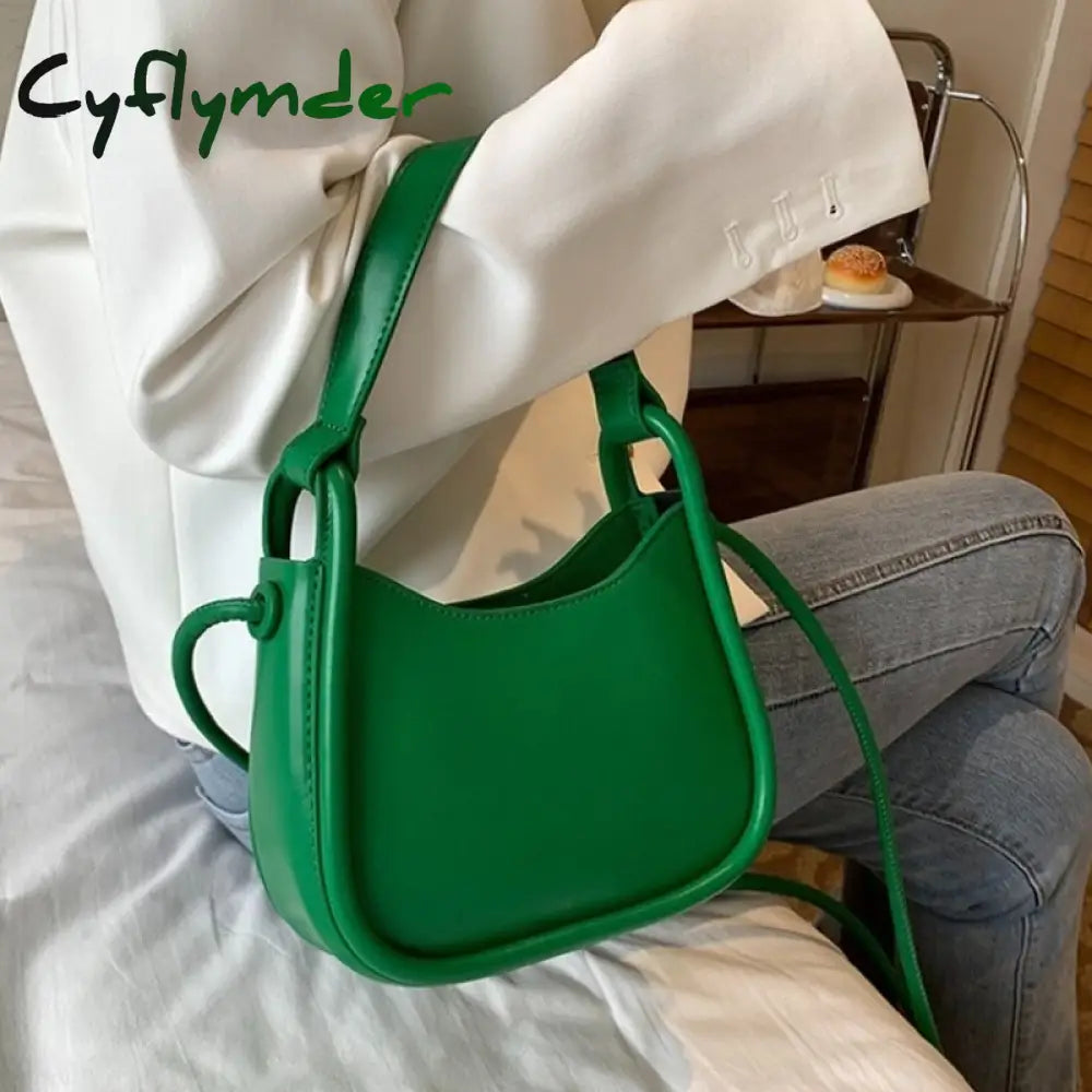 Cyflymder Spring Famous Brand Pu Leather Women’s Designer Underarm Handbag Short Handle Luxury