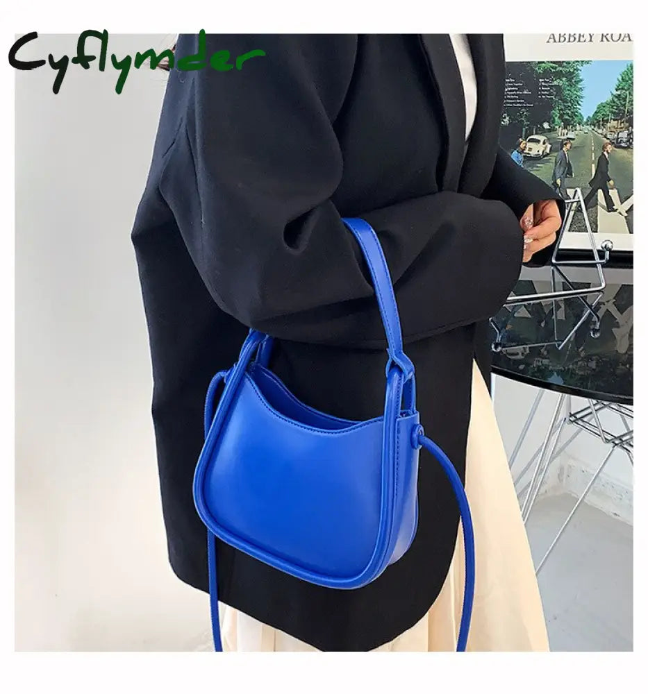 Cyflymder Spring Famous Brand Pu Leather Women’s Designer Underarm Handbag Short Handle Luxury