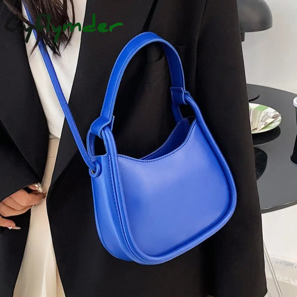 Cyflymder Spring Famous Brand Pu Leather Women’s Designer Underarm Handbag Short Handle Luxury