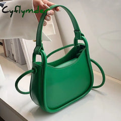 Cyflymder Spring Famous Brand Pu Leather Women’s Designer Underarm Handbag Short Handle Luxury