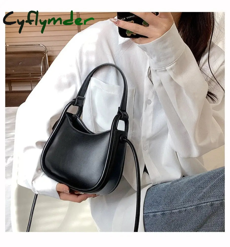 Cyflymder Spring Famous Brand Pu Leather Women’s Designer Underarm Handbag Short Handle Luxury