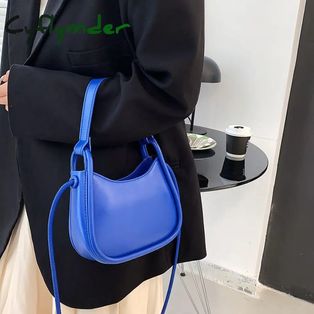 Cyflymder Spring Famous Brand Pu Leather Women’s Designer Underarm Handbag Short Handle Luxury