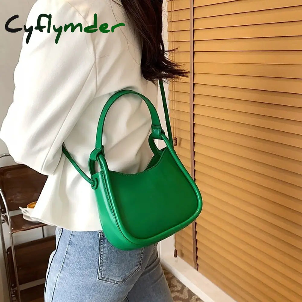 Cyflymder Spring Famous Brand Pu Leather Women’s Designer Underarm Handbag Short Handle Luxury