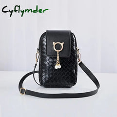 Cyflymder Spring Summer Mini Cross-Body Mobile Phone Shoulder Bag Woven Pearl Tassel Cover-Style