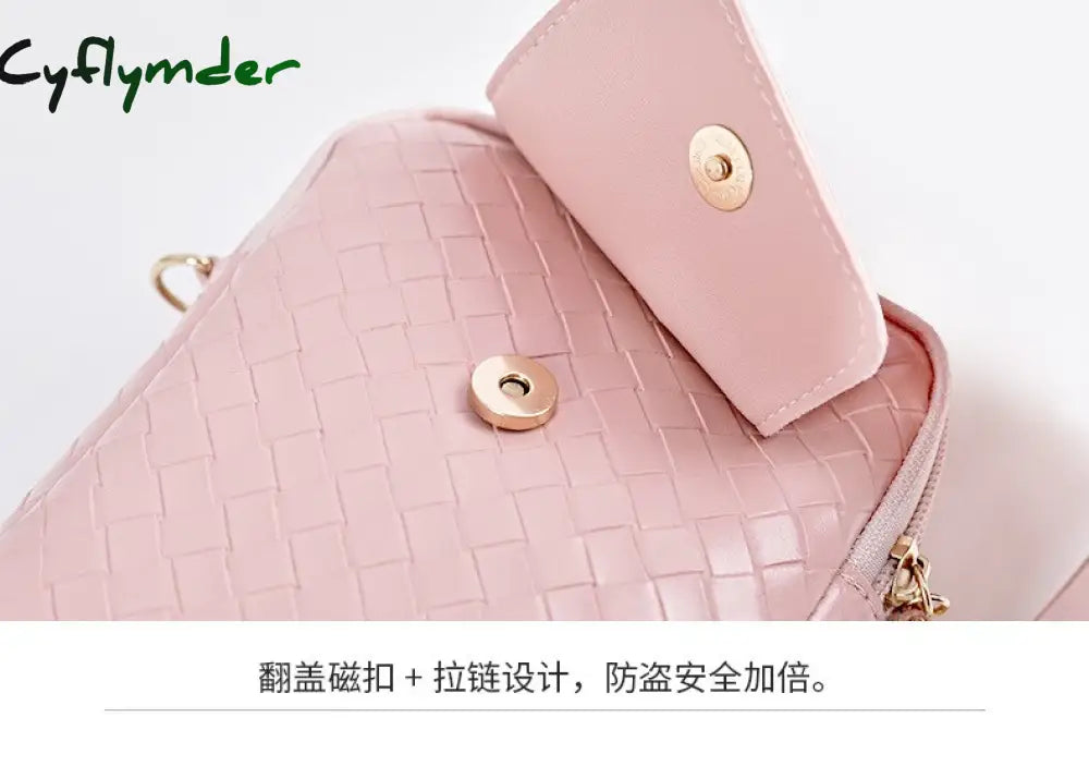 Cyflymder Spring Summer Mini Cross-Body Mobile Phone Shoulder Bag Woven Pearl Tassel Cover-Style