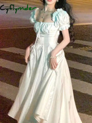 Cyflymder Spring Summer Women Elegant Casual Wedding Dress Vintage Red White A-Line Party Prom Dresses Female Birthday