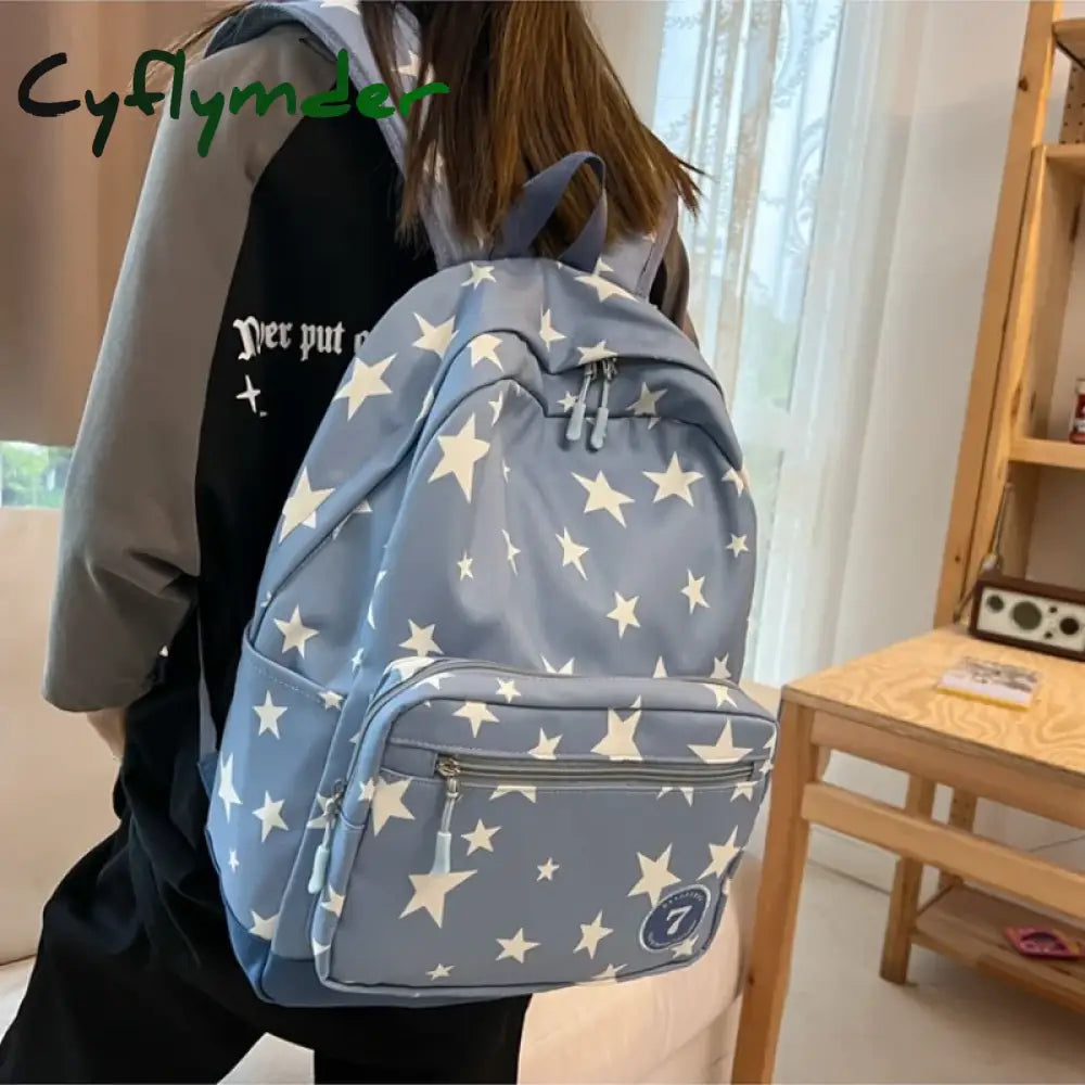 Cyflymder Star Backpack for Women Men 17 Inch Star Laptop Backpack College Bag Cute Travel Backpack Student Back To