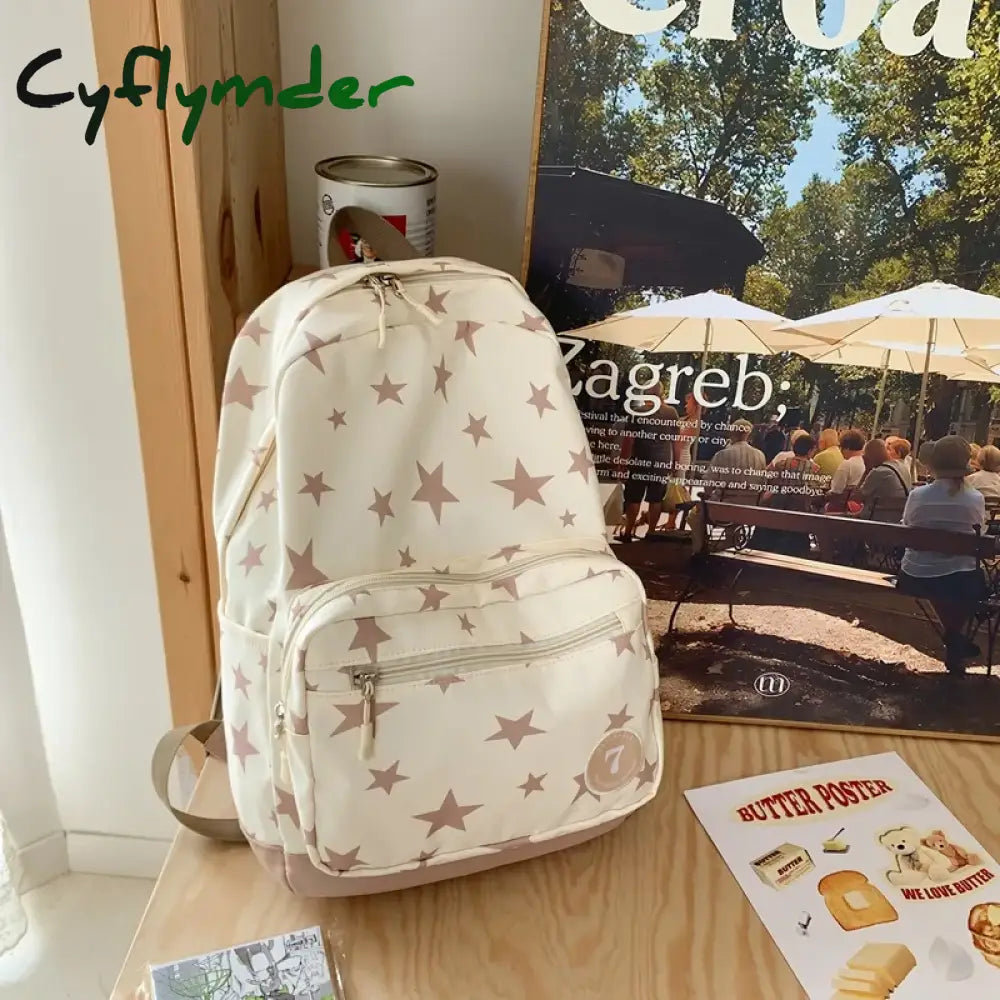 Cyflymder Star Backpack for Women Men 17 Inch Star Laptop Backpack College Bag Cute Travel Backpack Student Back To