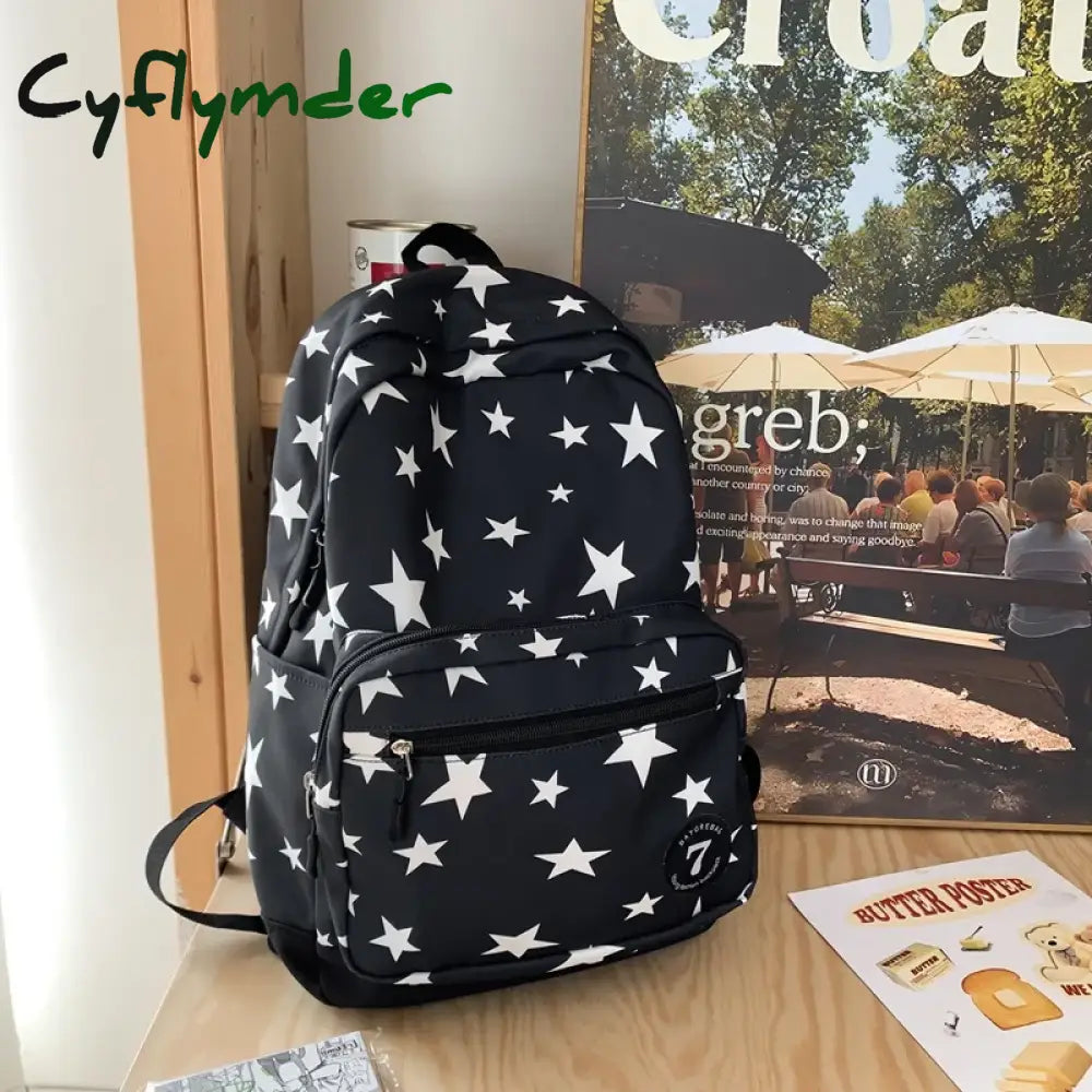 Cyflymder Star Backpack for Women Men 17 Inch Star Laptop Backpack College Bag Cute Travel Backpack Student Back To