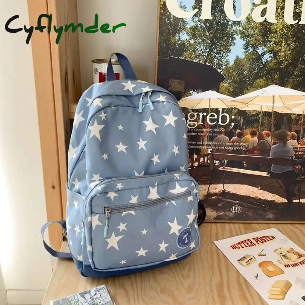 Cyflymder Star Backpack for Women Men 17 Inch Star Laptop Backpack College Bag Cute Travel Backpack Student Back To