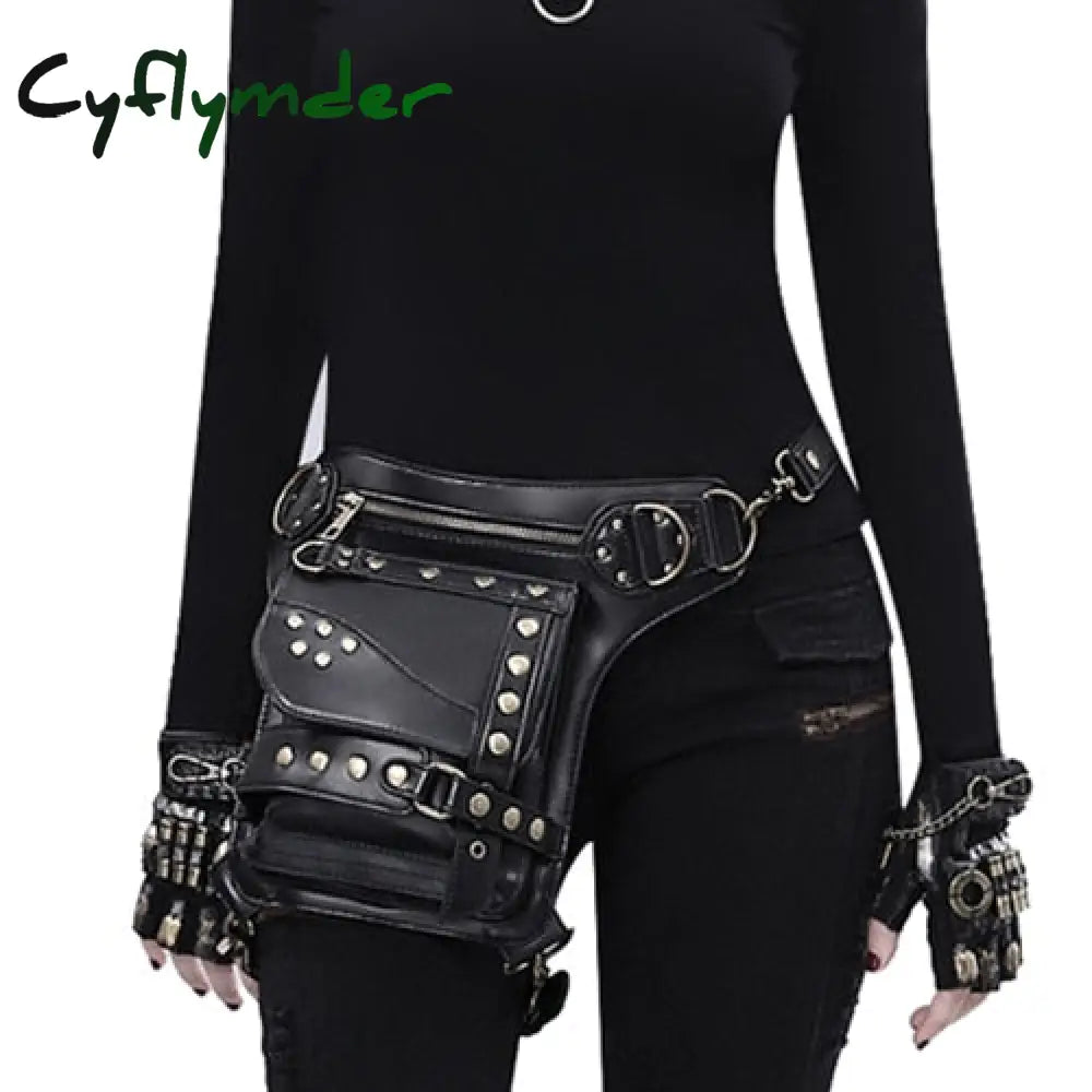 Cyflymder Steampunk Waist Leg Bags Women Men Victorian Style Holster Bag Motorcycle Thigh Hip Belt