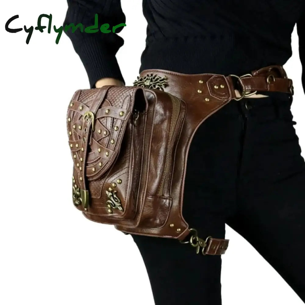 Cyflymder Steampunk Waist Leg Bags Women Men Victorian Style Holster Bag Motorcycle Thigh Hip Belt