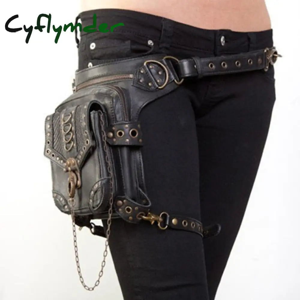 Cyflymder Steampunk Waist Leg Bags Women Men Victorian Style Holster Bag Motorcycle Thigh Hip Belt