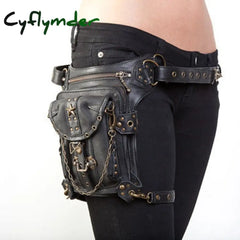 Cyflymder Steampunk Waist Leg Bags Women Men Victorian Style Holster Bag Motorcycle Thigh Hip Belt