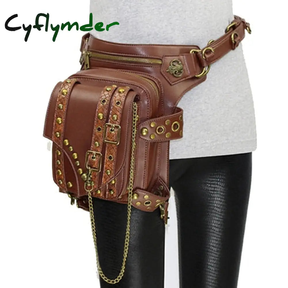 Cyflymder Steampunk Waist Leg Bags Women Men Victorian Style Holster Bag Motorcycle Thigh Hip Belt