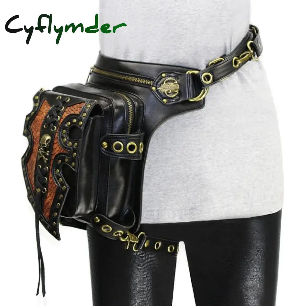 Cyflymder Steampunk Waist Leg Bags Women Men Victorian Style Holster Bag Motorcycle Thigh Hip Belt