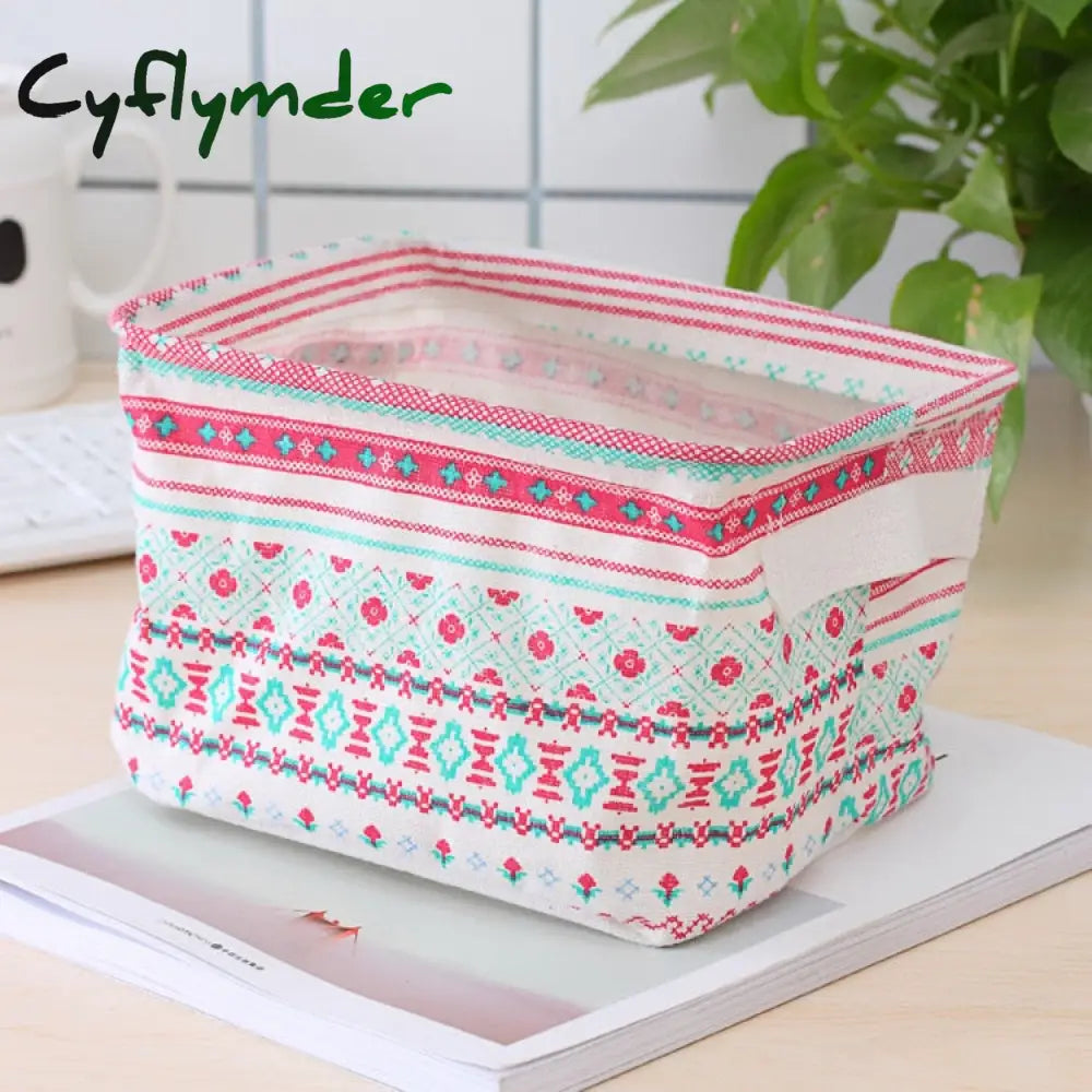 Cyflymder Storage Case Multifunctional Sundries Foldable Fabric Basket Underwear Box Clothes