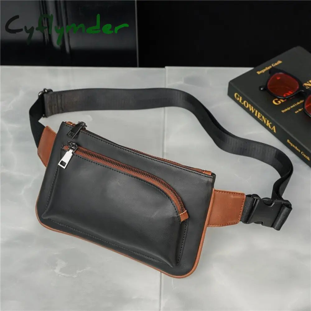 Cyflymder Street Fashion Chest Bag Men Waist Crossbody Shoulder Bags Mobile Phone Pu Leather Men’s