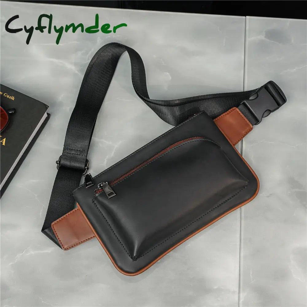 Cyflymder Street Fashion Chest Bag Men Waist Crossbody Shoulder Bags Mobile Phone Pu Leather